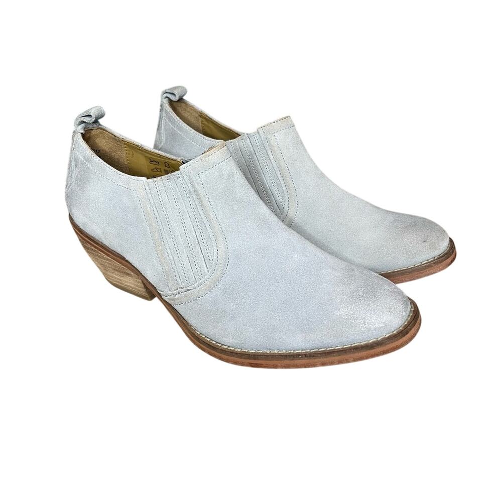 J. Shoes Eyre Gray Suede Western Booties Women’s Size 9 Cowboy Boots Boho Chic